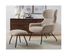 SalesFever »Eloise« Sessel mit Hocker taupe