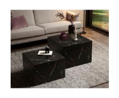 SalesFever »Harlow« Couchtisch 2er-Set Marmoroptik schwarz