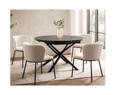 SalesFever »Florence« Esstisch mit Ausziehfunktion schwarz 120x76x120 cm