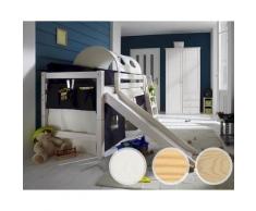 INFANSKIDS Halbhochbett inkl. Leiter und Rutsche Kiefer weiss