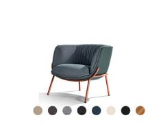 infiniti »BOMBOM« Designer-Sessel 4-Fuss / AC31 Schwarz matt lackiert / FL 408 sand / FL100 chiarograu