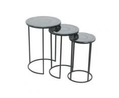 die Faktorei »Collin« Beistelltisch 3er Set Eisen matt schwarz