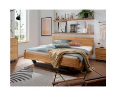 Massivholz »La Dolce Vita II« Wildeiche Massivholzbett 180x220 cm / mit Nachttisch