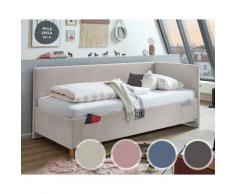 meise.möbel »Cool II« Jugendbett Cord 90x200 cm / anthracite / mit Rückenteil / mit Bettkasten / mit Matratze / Härtegrad H2/H3