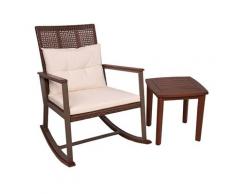 GartenZeit »Sinaloa« Schaukelstuhl Set dunkelbraun