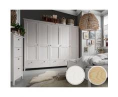 Massivholz »Solvita« Kleiderschrank 5-türig Kiefer weiß