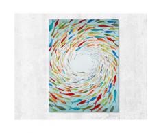 La Casa »bunter Fischschwarm Strudel« Ölbild handgemalt 90x120 cm