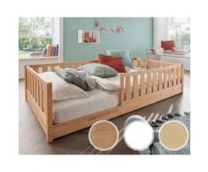 INFANSKIDS »Mira« Bodenbett mit Rausfallschutz 120x200 cm / Buche