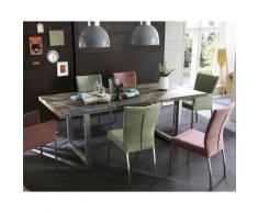 SIT Tops & Tables Esstisch Massivholz Retro 180x100 cm / Roheisen lackiert