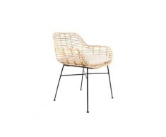 designline Rattan-Stuhl Tiger mit Armlehne