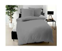 Kaeppel Mako-Satin Bettwäsche Uni 3000/649 schiefer – erhältlich in 3 Größen