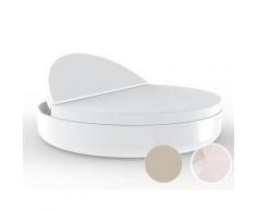 Vondom »ULM« Outdoor Daybed mit neigbarer Rückenlehne Ecru mit Bezug Silvertex Ecru 0009 / Basic Matt