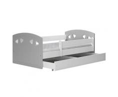 KocotKids »Julia« Bett in weiß/grau 80x140 cm / mit Bettschublade