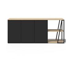 TemaHome »Albi« Sideboard Schwarz mit Eiche 190x81x45 cm