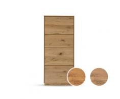 Massivholz »St. Gallen« Highboard I geschlossen bianco geölt / Anschlag links