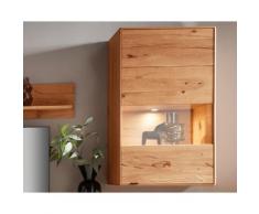 Massivholz »Zerro« Hängevitrine Eiche / Anschlag rechts / ohne Beleuchtung