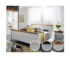 3S Frankenmöbel »Country« Massivholz Bett SZ-0132 / 100x200 cm / Weiss / ohne Bettkasten