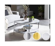 SalesFever »Minel« Couchtisch Marmor-Optik weiß/gold