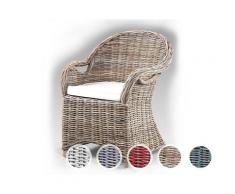 die Faktorei »Rattan« Sessel Burgundrot / Capri