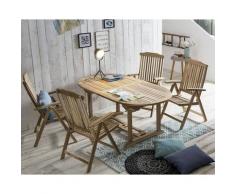 Möbilia »Sonata« Sitzgruppe 5-teilig natur