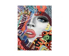 La Casa »Popart Lady Kussmund und Krone« Ölbild handbemalt auf Leinwand