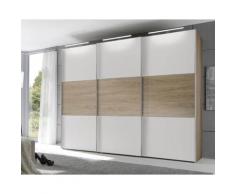 Staud »Includo« Schwebetürenschrank 3-türig lll 336 cm / Alu / Weiss/Eiche