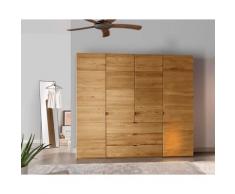 Forestales »Colorado« Massivholz Kleiderschrank III mit Schubladen 3-türig / 60er Raster / Kernbuche