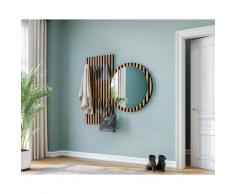 Blackwood »Piaforte Akustik-Edition Round« Massivholz Design-Garderobe Spiegel