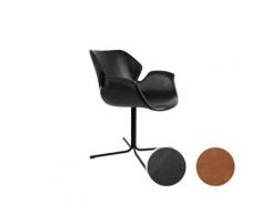 Zuiver Designer-Stuhl Nikki Braun, PU-Leder