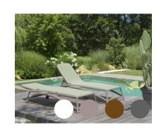 NARDI »Atlantico« Gartenliege Rahmen weiss 00 / Bezug türkis 075 / mit Armlehne