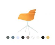 infiniti »SICLA« 4 Star Designer-Drehstuhl AL07 poliert / R1034 pfirsich