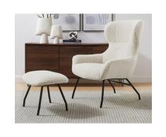 SalesFever »Eloise« Sessel mit Hocker beige 79x103x82 cm