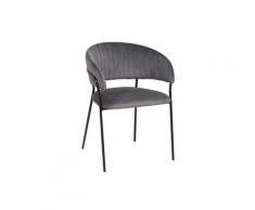 SalesFever »Pearl« Armlehnstuhl grau aus Samt