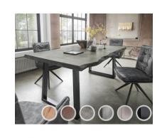 Massivholz »Thor« Akazie Baumkante-Tisch I 220x100 cm / 35mm / Akazie nussbaumfarbig / Metall vernickelt edelstahlfarbig gebürstet