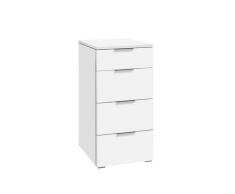 Hasena »Quatro« Kommode Korpus MDF: 10-Weiss / Front, Top: 87-Wildbuche natur, geölt