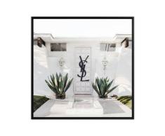 La Casa »Entrance door with Lable« Wandbild mit Strassapplikationen 80x80 cm Rahmen schwarz