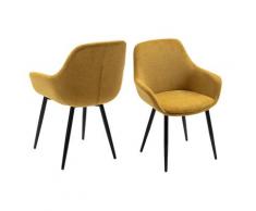 SalesFever »Leo« Armlehnstuhl 2er-Set gelb 64x86x59 cm