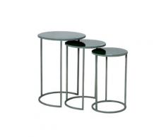 die Faktorei »Green Club« Beistelltisch 3er Set Eisen grün lackiert