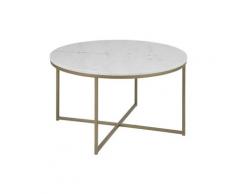 Actona »Alisma« Couchtisch rund weiß/gold