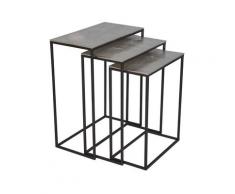 La Casa »Raw« Beistelltisch 3-tlg. Nickel