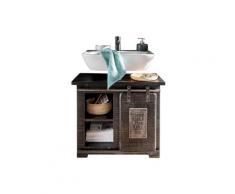 3S Frankenmöbel »Cosma« Massivholz Badezimmer-Unterschrank I grau BA-0480 / 70x60x40 cm