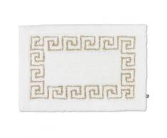 Rhomtuft »Mäander« Badteppich 70x120 cm / weiss-goldlurex