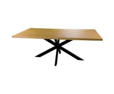 Massivholz »Fred double-X« Wildeiche Esstisch 180x90 cm / Wildeiche natur / Baumkante