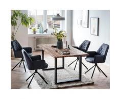 SalesFever »Lando-Sheffield« Esszimmergruppe Akazie dunkelblau Esstisch 180x90 cm