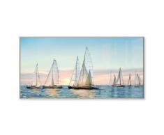 La Casa »Sailing regatta at sunset« Glasbild 160x80 cm gerahmt