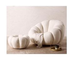 SalesFever »Blossom« Sessel mit Hocker aus Teddyfell