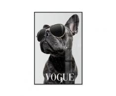La Casa »Vogue Dog with sunglasses« Glasbild mit Strassapplikation 80x120 cm gerahmt
