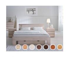 Hasena Wood-Line Massivholzbett Massa/Litto 200x200 cm Buche schoko 20 cm