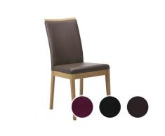 Schösswender »Nora« Wildeiche Massivholz Stuhl Kunstleder dunkelbraun