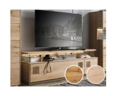 Massivholz »Davos« TV-Board groß Wildeiche bianco geölt / mit Beleuchtung